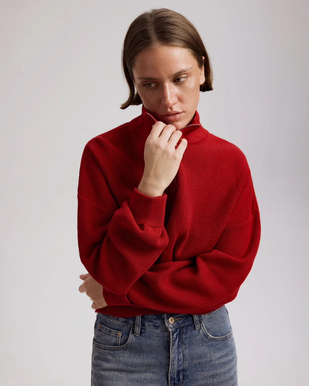 Джемпер базовый с молнией на воротнике Look Online